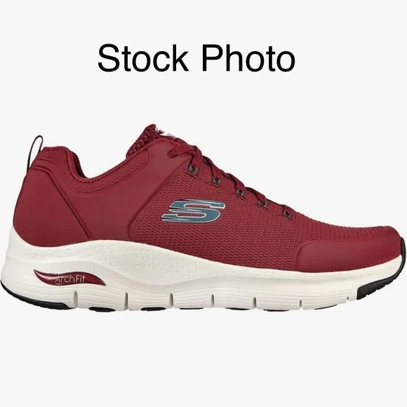 Skechers Men's Arch Fit Titan Sneakers Burgundy Size 8.5 - Picture 4 of 16